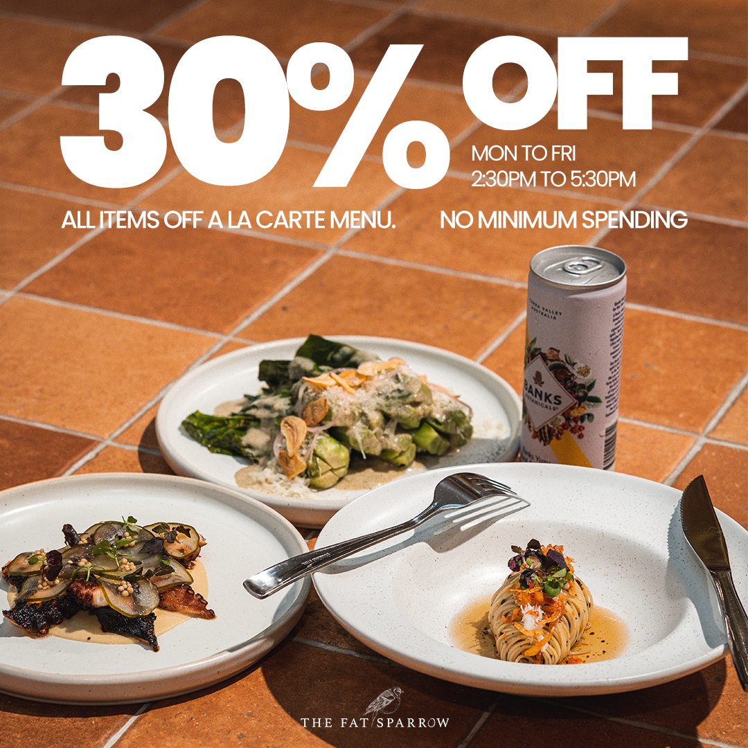 30% OFF A LA CARTE MENU